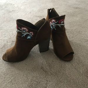 Open toed ankle booties